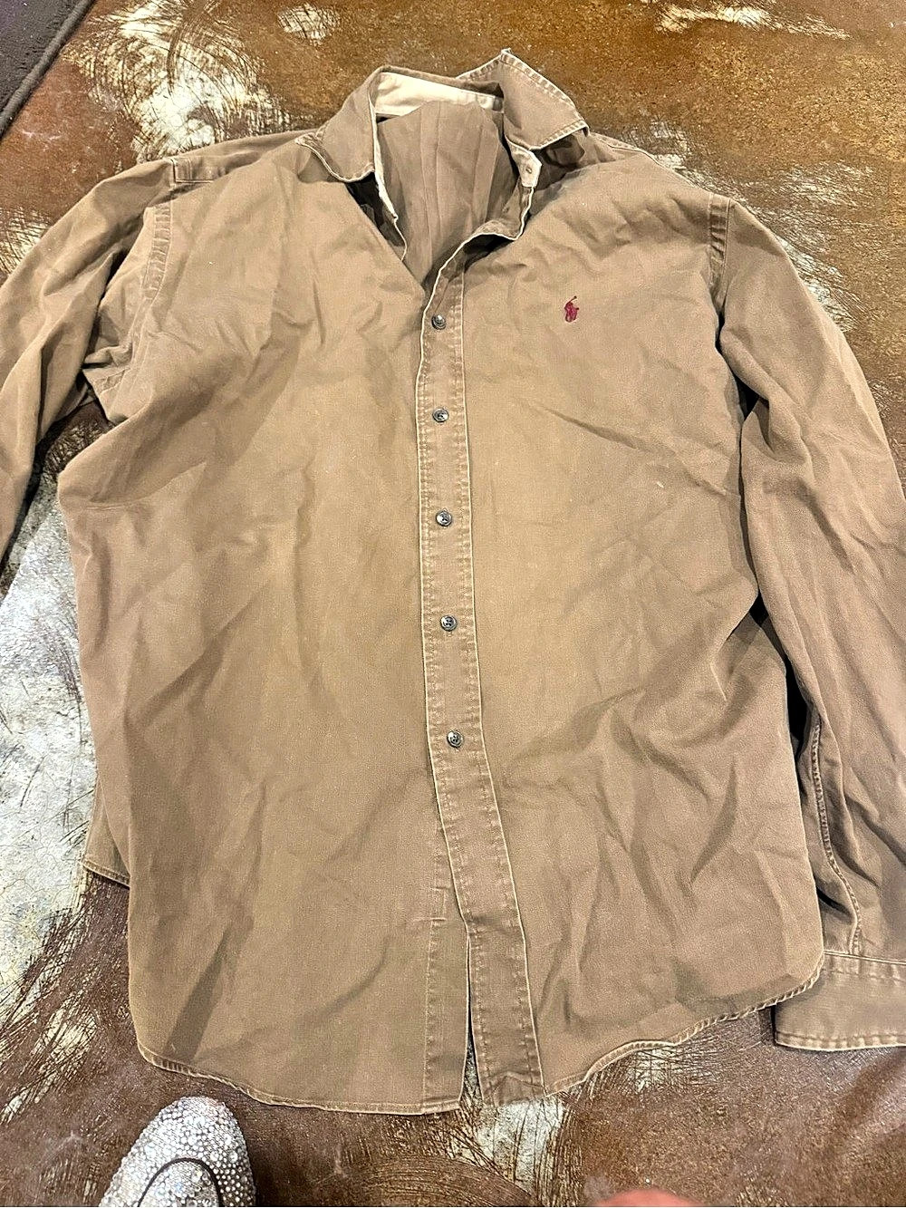 Ralph Lauren Classic Fit Button Down Shirt Brown XL